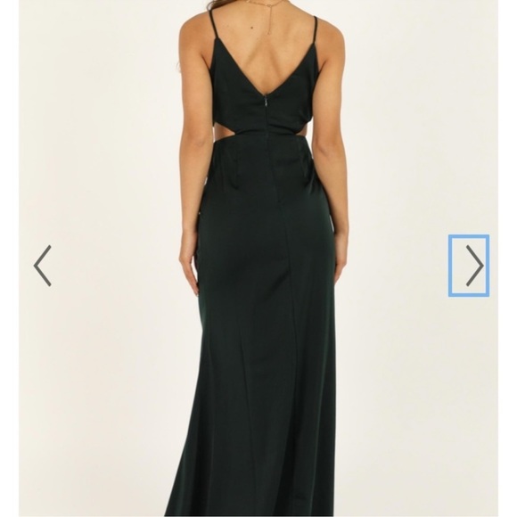 Showpo. Simple Twist of Fate Emerald Satin Dress Size 4 - Picture 3 of 17